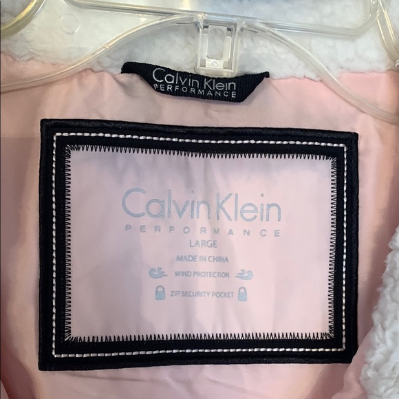 Calvin Klein Pink Vest with White Fur Collar - Picture 2 of 6